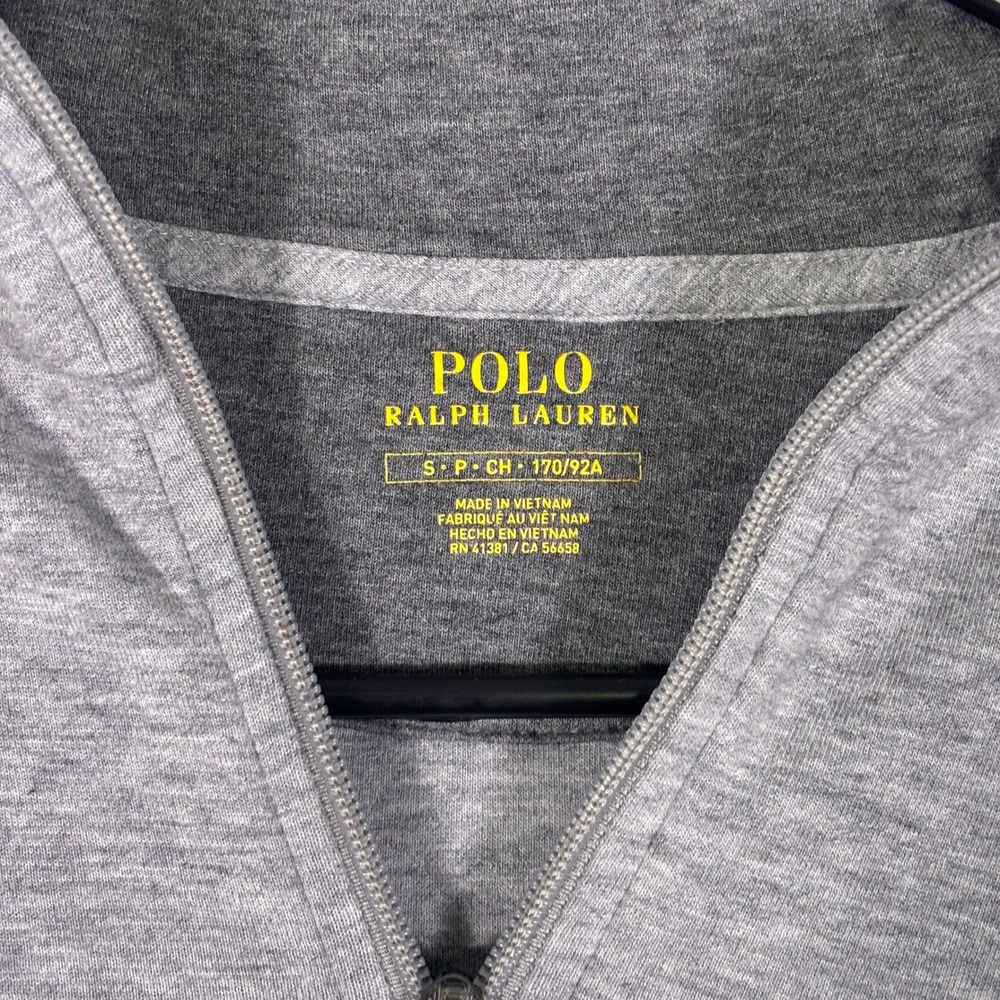 Polo Ralph Lauren Mens Sm Grey Quarter Zip Pullover Pony Logo Mock Neck Sweater - Picture 4 of 8